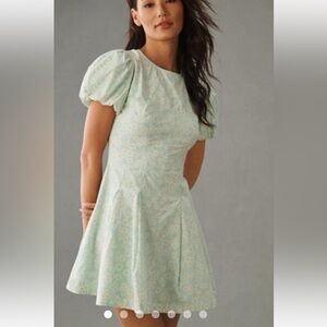 Maeve mini dress mint with daisy print. size XS